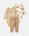 Conjunto 3 piezas, dos bodies y pantalón, perritos