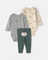 Conjunto 3 piezas, dos bodies y pantalón, pingüinos