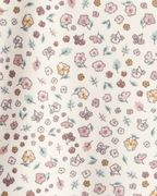 Conjunto 3 piezas jumper denim con volantes, camiseta floral y leotardos - Carter's