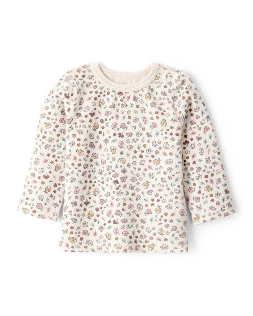 Conjunto 3 piezas jumper denim con volantes, camiseta floral y leotardos - Carter's