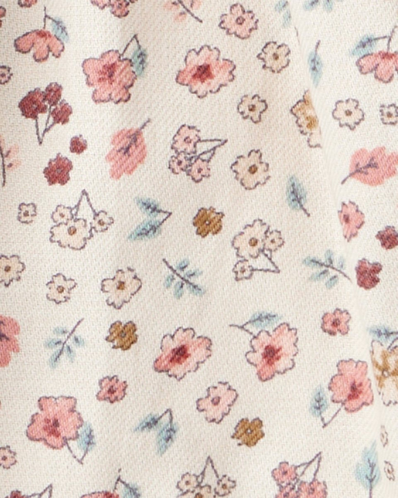 Conjunto 3 piezas pantalón con estampado floral y body con volantes para bebé niña - Carter's