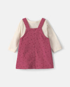Conjunto 3 piezas, pichi de pana, body y leotardos, corazones - Carter's