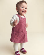 Conjunto 3 piezas, pichi de pana, body y leotardos, corazones - Carter's