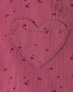 Conjunto 3 piezas, pichi de pana, body y leotardos, corazones - Carter's