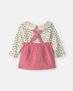 Conjunto 3 piezas, pichi de pana, camiseta y leotardos, flores - Carter's