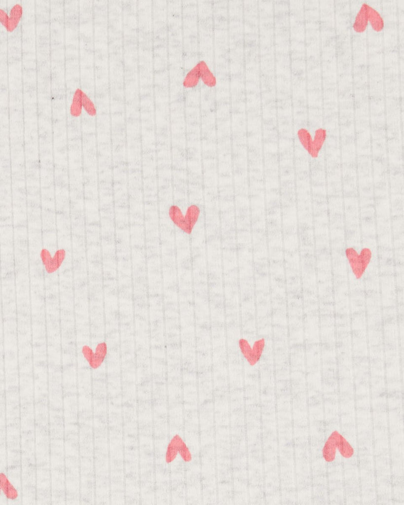 Conjunto de dos piezas de algodón acanalado, pantalón corto y blusa, diseño corazones - Carter´s
