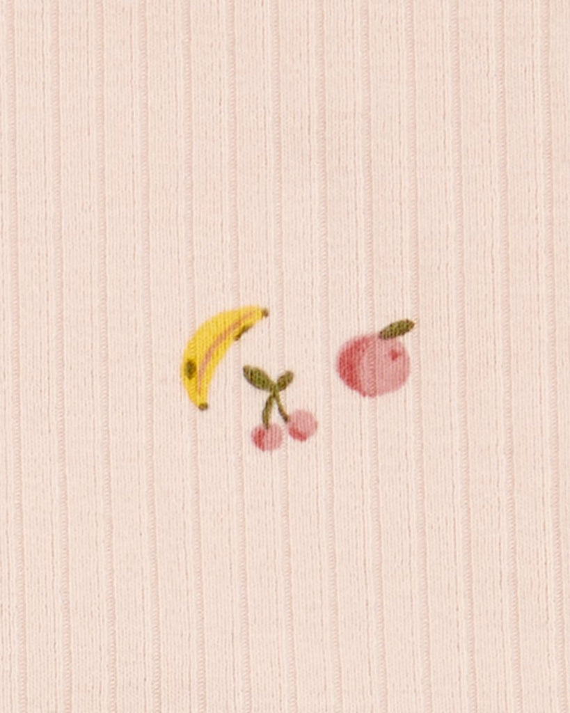 Conjunto de dos piezas de algodón acanalado, pantalón corto y blusa, diseño frutas - Carter´s