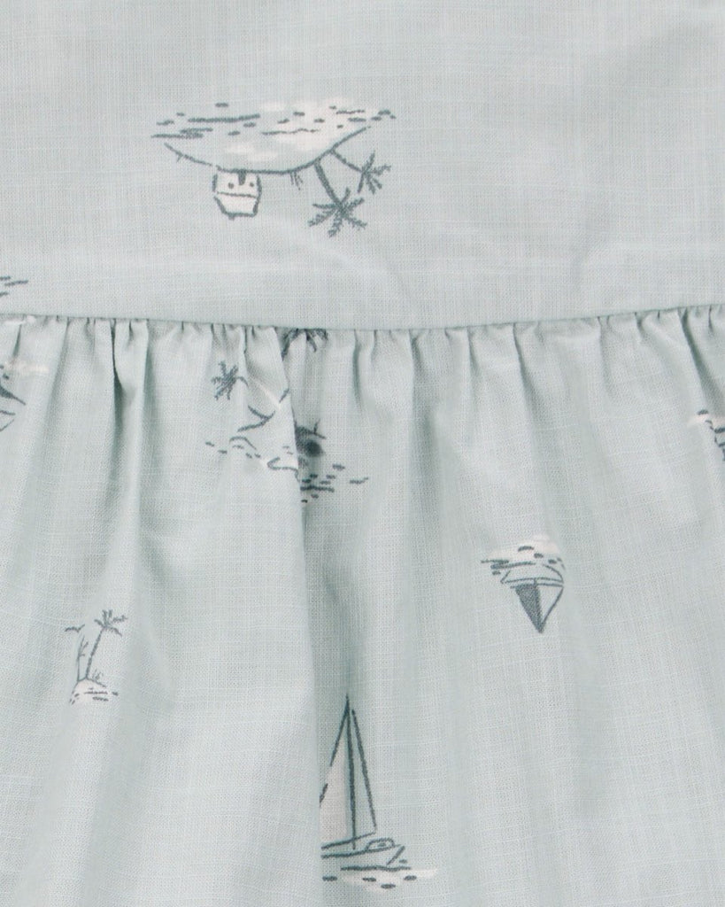 Conjunto de dos piezas de algodón, pantalón corto y blusa, diseño barcos - Carter´s