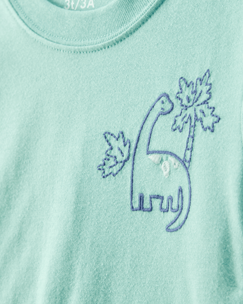 Conjunto de dos piezas de algodón, pantalón corto y camiseta, diseño dino - Carter´s