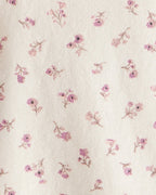 Conjunto de dos piezas en algodón con cardigán marfil floral y pantalón - Carter's