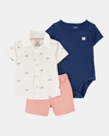 Three-piece set with boat print