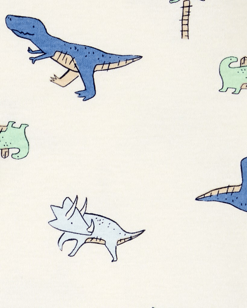 Conjunto de tres piezas en azul con rayas y estampado de dinosaurio - Carter's