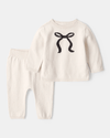 Conjunto dos piezas algodón camiseta estampada de lazos y pantalón