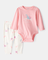 Two-piece cotton set with "Mommy & me" design