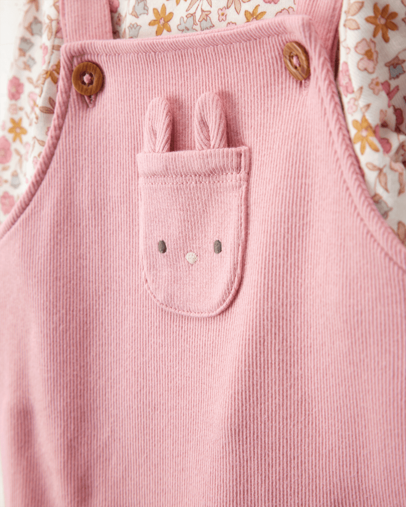 Conjunto dos piezas algodón peto y camiseta diseño conejita - Carter´s