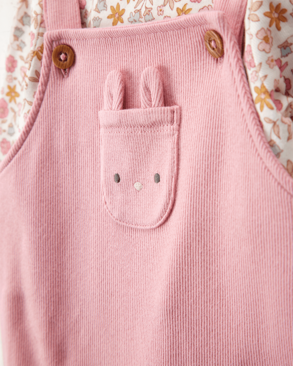Conjunto dos piezas algodón peto y camiseta diseño conejita - Carter's