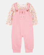 Conjunto dos piezas algodón peto y camiseta diseño conejita - Carter's
