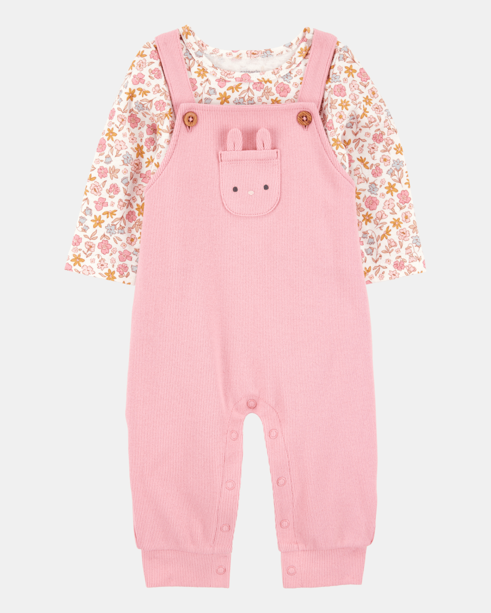 Conjunto dos piezas algodón peto y camiseta diseño conejita - Carter's