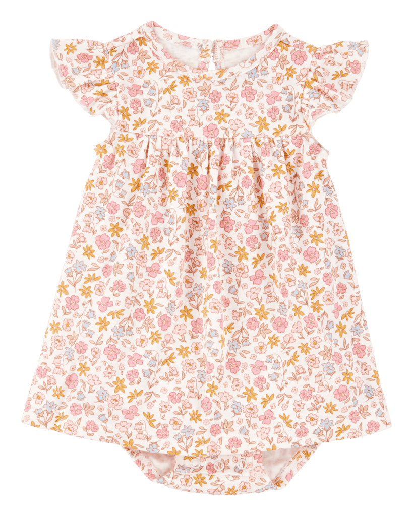 Conjunto dos piezas algodón vestido y chaqueta diseño floral - Carter´s