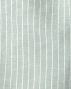 Conjunto dos piezas blusa y pantalón de lino, diseño a rayas verde - Carter's