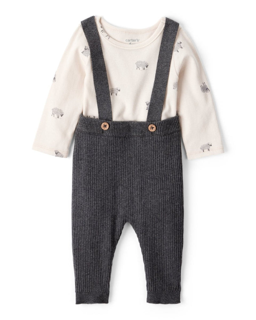 Conjunto dos piezas body algodón y peto estampado de ovejas - Carter's
