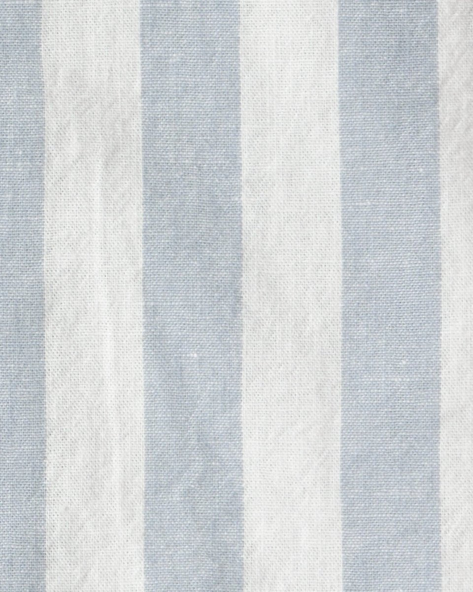 Conjunto dos piezas camisa de lino y pantalón corto de algodón, diseño a rayas azul - Carter's