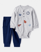 Conjunto dos piezas con body estampado y pantalón de algodón - Carter's
