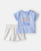 Conjunto dos piezas de algodón con camiseta y pantalón corto, diseño faro - Carter's