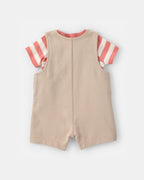 Conjunto dos piezas de algodón con peto corto y camiseta diseño a rayas naútico - Carter's