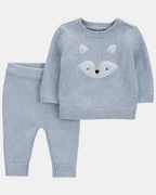 Conjunto dos piezas de algodón, pantalón y sudadera, diseño zorro - Carter's