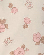 Conjunto dos piezas de algodón peto corto y camiseta, diseño floral rosa - Carter's