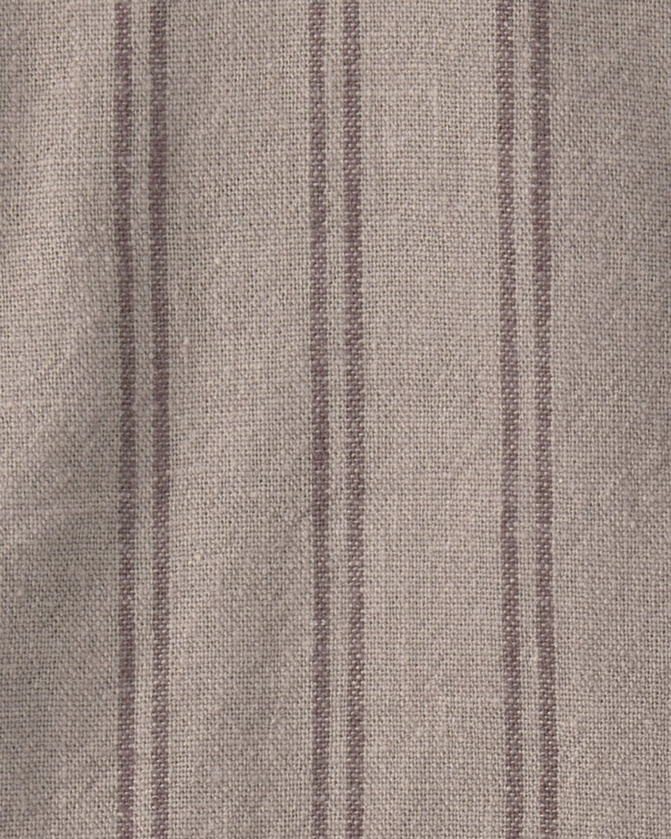 Conjunto dos piezas de lino con peto corto a rayas y camiseta sin mangas marrón - Carter's