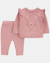 Conjunto dos piezas de punto, pantalón y camiseta diseño de conejita