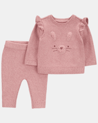 Conjunto dos piezas de punto, pantalón y camiseta diseño de conejita - Carter's