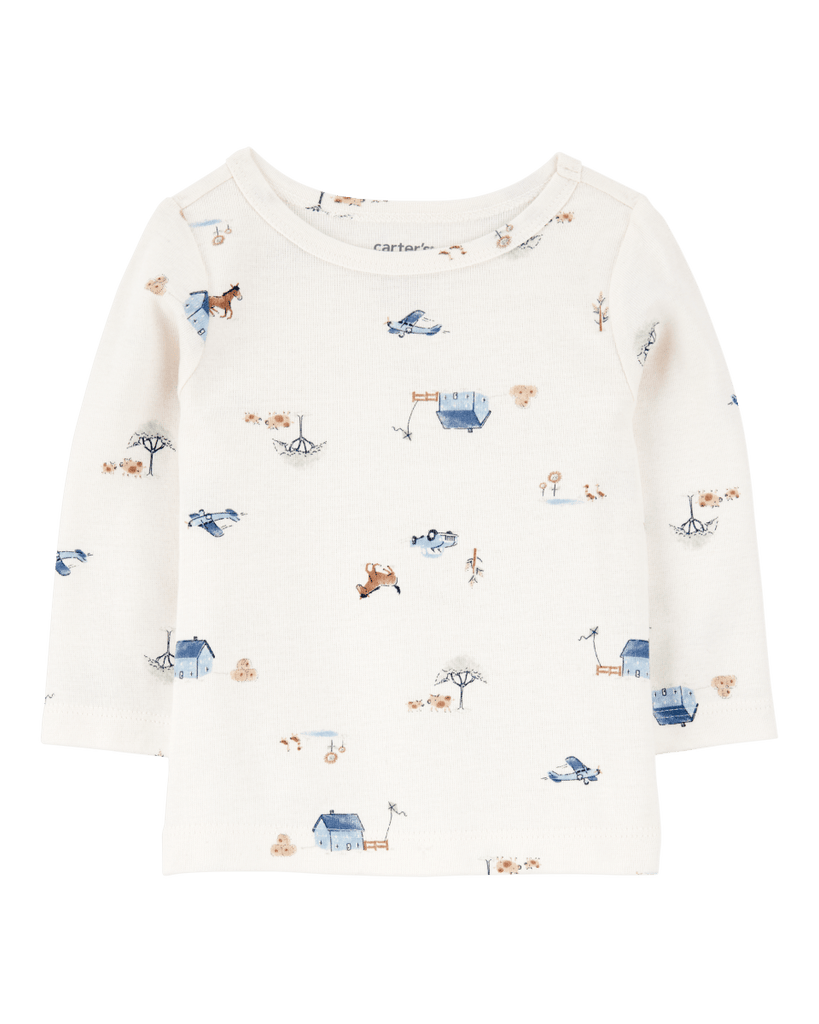 Conjunto dos piezas peto algodón térmico y camiseta manga larga - Carter´s