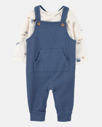 Conjunto dos piezas peto algodón térmico y camiseta manga larga - Carter's