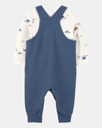 Conjunto dos piezas peto algodón térmico y camiseta manga larga - Carter's