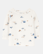 Conjunto dos piezas peto algodón térmico y camiseta manga larga - Carter's