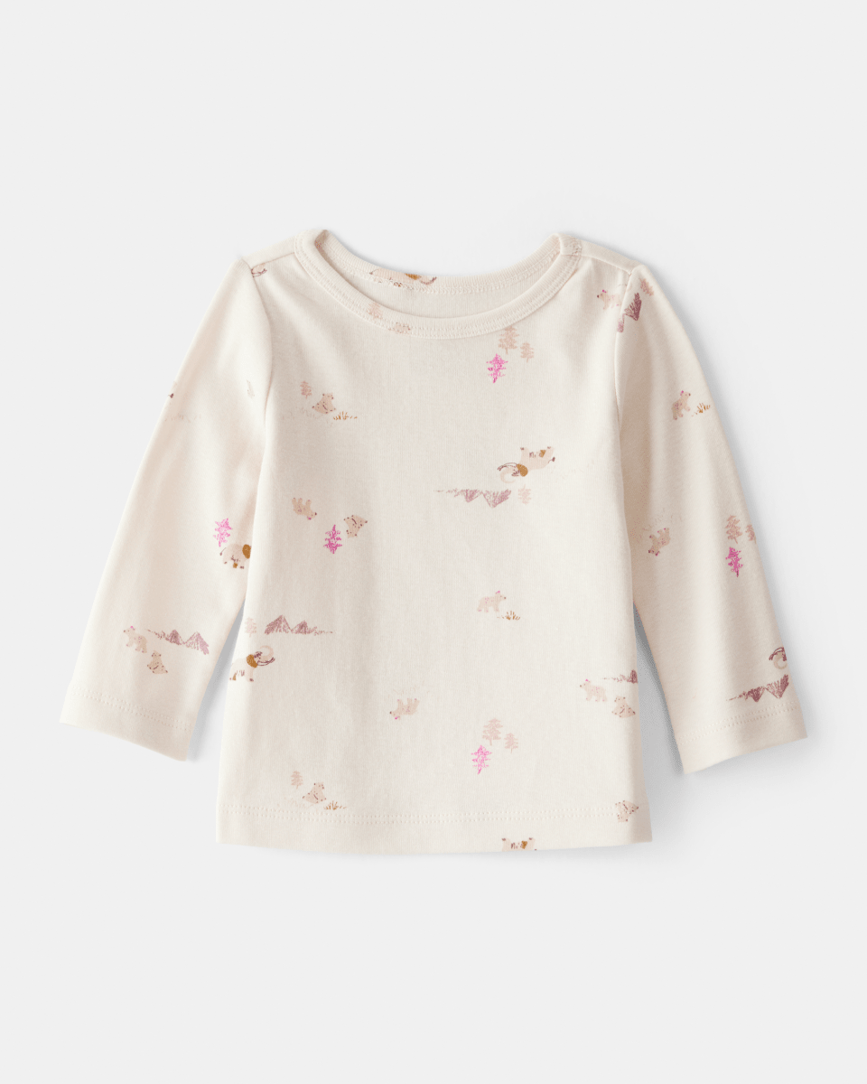 Conjunto dos piezas peto de felpa con oso y camiseta morado - Carter's