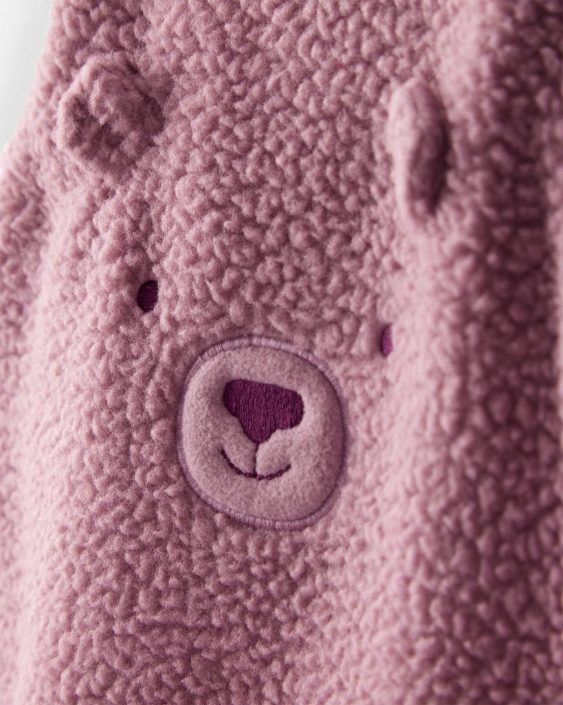 Conjunto dos piezas peto de felpa con oso y camiseta morado - Carter's