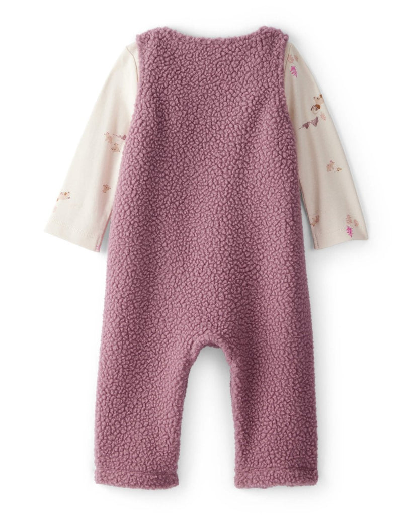 Conjunto dos piezas peto de felpa con oso y camiseta morado - Carter's