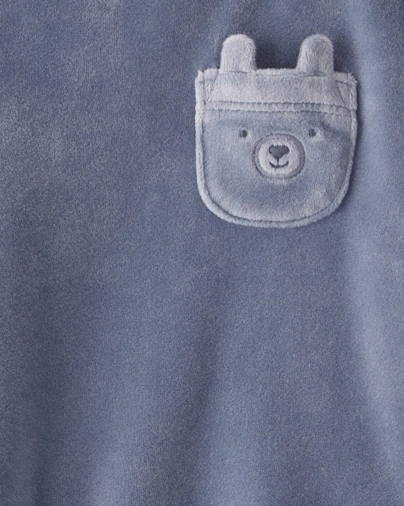 Conjunto dos piezas sudadera de felpa con oso y pantalón jogger azul - Carter's