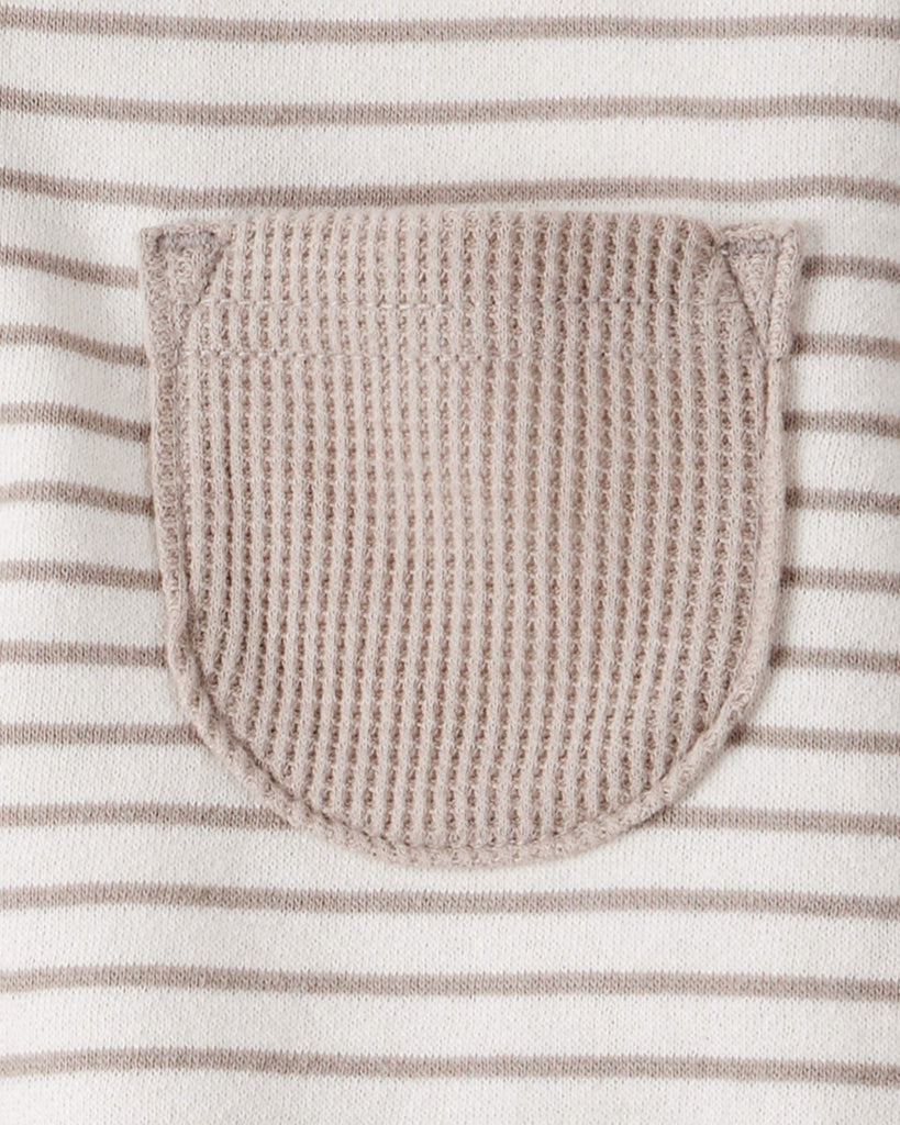 Conjunto dos piezas sudadera polar con cremallera corta y pantalón marfil - Carter's