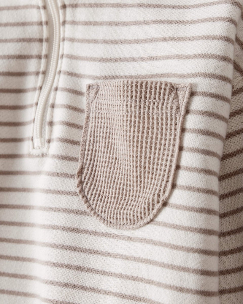 Conjunto dos piezas sudadera polar con cremallera corta y pantalón marfil - Carter's