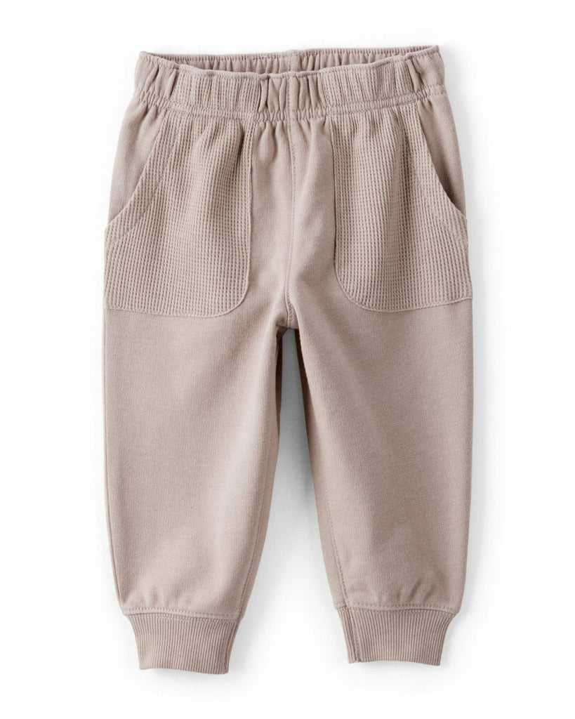 Conjunto dos piezas sudadera polar con cremallera corta y pantalón marfil - Carter's