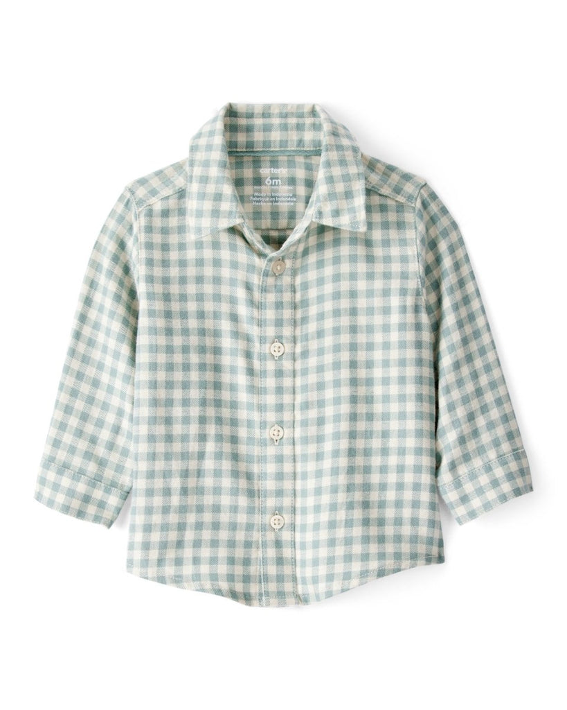 Conjunto peto de denim con franela para bebé niño - Carter's