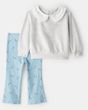 Conjunto sudadera con cuello Peter Pan y leggings acampanados