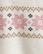 Conjunto sudadera estampado Fair Isle y pantalón marfil - Carter's