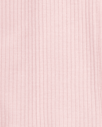 Conjunto tres piezas algodón pantalón y chaqueta punto canalés más body rosa - Carter's