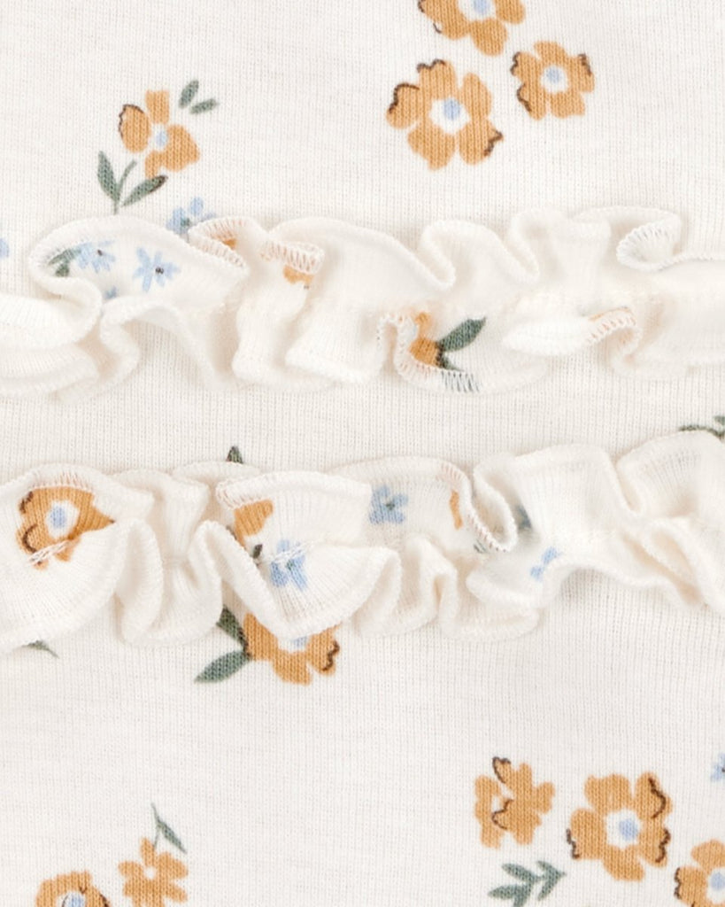 Conjunto tres piezas algodón pantalón y dos bodys diseño floral - Carter´s